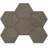 Мозаика Estima Mosaic/GB03_NR/25x28,5/Hexagon Gabbro Anthracite 25x28.5 серая неполированная под камень, чип гексагон