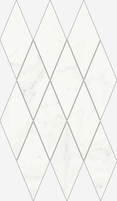 Мозаика Italon 620110000111 Шарм Делюкс Микеланжело Даймонд / Charme Delux Michelangelo Mosaico Diamond 28x48 белая глянцевая под мрамор, чип ромб