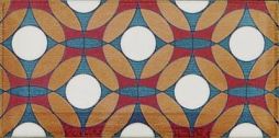 Декоративная плитка Equipe 20922 Metro 7,5x15 белая / коричневая / красная / синяя глянцевая пэчворк