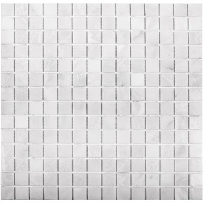 Мозаика Star Mosaic JMST037 / С0003476 White Polished 30.5x30.5 белая полированная под мрамор, чип 20x20 мм квадратный