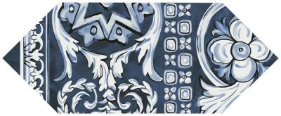 Декоративная плитка Kerama Marazzi HGD/A513/35000 Алмаш 2 14х34 cиняя глянцевая с орнаментом