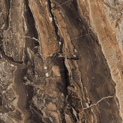 Керамогранит Primavera GR104 Richter brown High glossy 60x60 коричневый полированный под камень