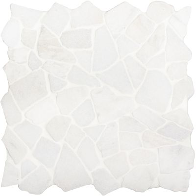 Мозаика Star Mosaic JMST040 / С0003483 Split White Matt 30.5x30.5 белая матовая под мрамор, чип разноформатный