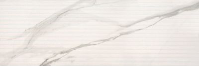 Керамическая плитка Eurotile Ceramica 674 AMM1WT Amina Calacatta Relief 89.5x29.5 белая глянцевая / рельефная под камень