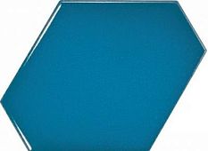 Настенная плитка Equipe 23834 Scale 10,8x12,4 синяя глянцевая моноколор