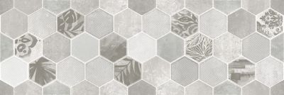 Настенная плитка LASSELSBERGER CERAMICS 1664-0197 Гексацемент 20x60 серый матовый орнамент