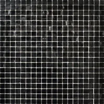 Мозаика Rose Mosaic AJ49 Casablanca / Galaxy 31.8x31.8 черная глянцевая авантюрин, чип 10x10 квадратный