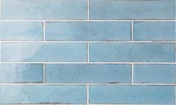 Керамогранит Equipe 26877 Tribeca Watercolour 6х24,6 голубой глазурованный глянцевый моноколор
