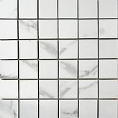 Мозаика Neodom N20357 Mosaico Mckinley Polished 30x30 белая полированная под камень, чип 50x50 мм квадратный