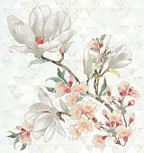 Панно Kerlife PRIMAVERA MAGNOLIA BIANCO 75.3x70.9 белое глянцевое флористика