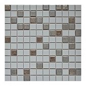 Мозаика Pixel mosaic PIX 647 из керамогранита 31.5x31.5 серая матовая / глянцевая под камень / оттенки цвета, чип 25х25 мм квадратный