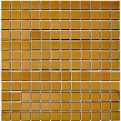 Мозаика Pixel mosaic PIX616 из керамогранита 30x30 золотая глянцевая под металл, чип 23х23 мм квадратный