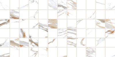 Настенная плитка ALMA Ceramica TWU09DKT014 Dakota 50x24.9 белая глянцевая рельефная под мозаику