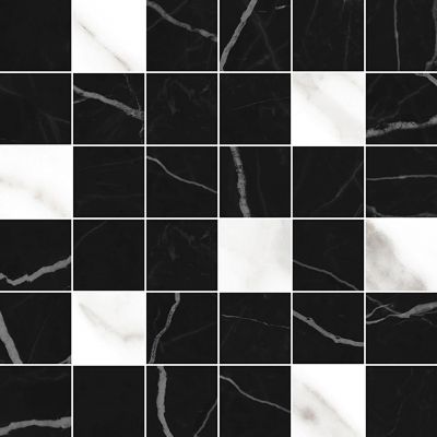 Мозаика Laparet х9999281556 Negro 30x30 черная глазурованная матовая под мрамор