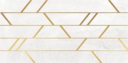 Вставка Axima Бордо D1 25x50 белая / золотая матовая под геометрию