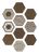 Керамогранит ITT Ceramic Pier17 Hexa Copper  23.2x26.7 микс белый/коричневый натуральный под бетон/с орнаментом