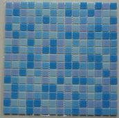 Мозаика Rose Mosaic A11+A13+A14+A17 Summer Time 1 32.7x32.7 микс голубая / синяя матовая, чип 20x20 квадратный