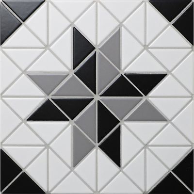 Мозаика Star Mosaic ASTRA GREY 25.9x25.9 серая матовая, чип 60x40 треугольный
