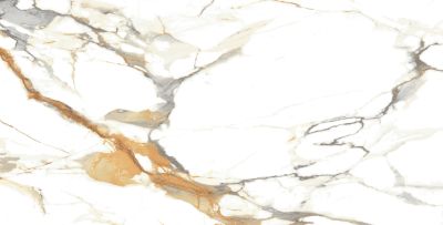 Керамогранит Bonaparte Golden Capri 60x120 белый / золотой полированный под мрамор