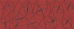 Декоративная плитка Azori 587072002 Декор Vela Carmin Stella 20.1x50.5 красная глазурованная глянцевая узоры