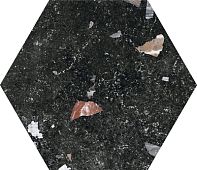 Керамогранит Codicer Sonar Dark Hex 25 22x25 черный матовый под камень