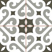 Напольная плитка Dvomo С0005208 Timeless Thornbury 45x45 серо-коричневая гладкая матовая с орнаментом