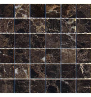 Мозаика FK Marble 30030 Classic Mosaic Emperador Dark 48-6P 30.5x30.5 коричневая полированная, чип 48x48 квадратный