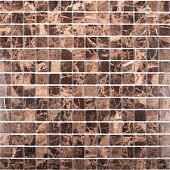 Мозаика Star Mosaic JMST023 / С0003478 Dark Emperador Polished 30.5x30.5 коричневая полированная под мрамор, чип 20x20 мм квадратный
