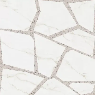 Керамогранит Керамин Канцоне 1Д 60x60 белый / серый сатинированный под камень