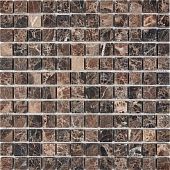 Мозаика Pixel mosaic PIX220 из мрамора Dark Emperador 30.5x30.5 коричневая матовая под мрамор, чип 23x23 мм квадратный