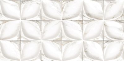 Настенная плитка ALMA Ceramica TWU09LAR014 Laura 50x24.9 белая глянцевая рельефная под мозаику