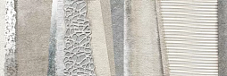 Настенная плитка Ibero Materika Dec.Ellipsis Grey (mix) 25x75 серая матовая под камень с орнаментом