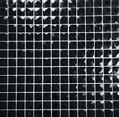 Мозаика Pixel mosaic PIX 717 из стекла и металла 30x30 черная глянцевая под металл, чип 10x10 мм квадратный