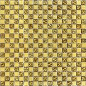 443 мозаика шахматка мелаллик золото 300х300 чип 15х15 (кор 0,54м/6шт/0,09м)