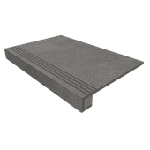 Комплект Estima Set/Steptrade/LN03_NS/33x120/Stripe/LN03_NS/14,5x120 Luna Anthracite Ступень LN03 (33x120) непол. (прямоугол. бортик) + Подступенок (14,5x120) 33x120 серый неполированный под цемент