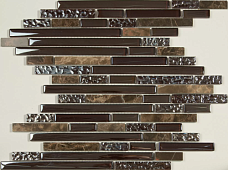 Мозаика NSmosaic S-818 EXCLUSIVE 29.8x30.5 коричневая глянцевая моноколор / с орнаментом, чип прямоугольный