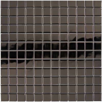 Мозаика Pixel mosaic PIX617 из керамогранита 30x30 золотая глянцевая под металл, чип 23х23 мм квадратный
