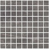 Мозаика Varmora Rebbal Nero 30.8х30.8 глазурованная матовая под мрамор, чип 32х32 мм квадратный