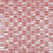 Мозаика Vidrepur С0002279 Bijou Soft Red (на сетке) 31.5x31.5 красная глянцевая моноколор / авантюрин, чип 12x25 прямоугольный