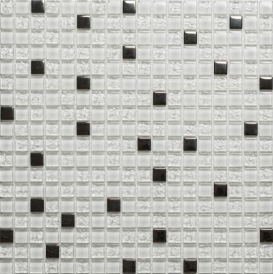 Мозаика Orro mosaic FIANIT 30x30 микс белая/черная глянцевая стеклянная, чип 15x15 квадратный
