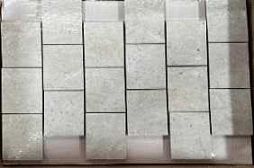 Мозаика Velsaa RP-157486-03 Lumix White 48 98 Brick Bone 29.7x34.6 белая полированная под мрамор, чип 48x98 мм прямоугольный