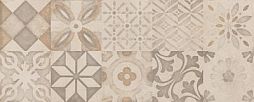 Настенная плитка декоративная Argenta Phare décor Warm 20x50 бежевая матовая с орнаментом