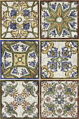 Декоративная плитка Mainzu PT02137 Calabria Decor Vietri 15x15 микс глянцевая с орнаментом