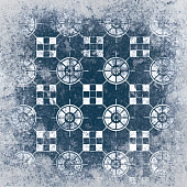 Декоративная плитка Alborz Ceramic ALCDLU2020 Decor Luisa 20x20 синяя матовая с орнаментом