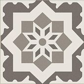 Декор Ribesalbes Ceramica PT01951 Antigua Decor Gris (16 видов паттерна) 20x20 белый / серый матовый с орнаментом