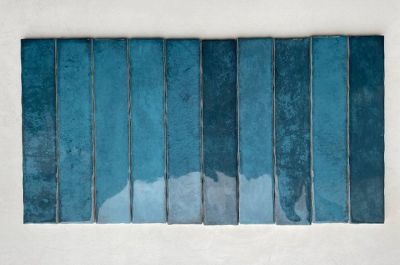 Настенная плитка Cifre Mahi Aquamarine Brillo 5x25 голубая глянцевая