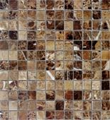 Мозаика Marble Mosaic Square 23x23 Emperador Dark Pol 30x30 коричневая полированная под камень, чип 23x23 квадратный