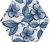Керамогранит Equipe 23216 Hexatile 17,5х20 белый / синий глазурованный глянцевый с орнаментом