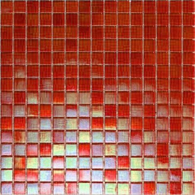 Мозаика ROSE MOSAIC WB95 Rainbow (размер чипа 20x20 мм) 32.7x32.7 красная глянцевая моноколор перламутр