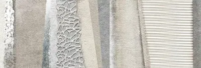Настенная плитка Ibero Materika Dec.Ellipsis Grey (mix) 25x75 серая матовая под камень с орнаментом